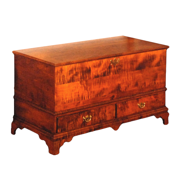 Our Bartley Classic PA Dower Chest, shown in Curly Maple. 